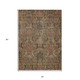 3' X 5' Brown Charcoal And Brick Red Damask Washable Indoor Outdoor Area Rug