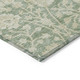 9' X 12' Artichoke Green And Beige Floral Washable Indoor Outdoor Area Rug