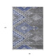 8' X 10' Pewter And Blue Southwestern Washable Indoor Outdoor Area Rug