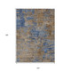 10' X 14' Navy Blue And Brown Abstract Washable Indoor Outdoor Area Rug