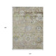 10' X 14' Beige Gray And Green Floral Washable Indoor Outdoor Area Rug