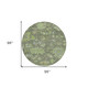 8' Fern Green And Olive Green Round Floral Washable Indoor Outdoor Area Rug