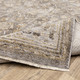 8' Beige Grey Machine Woven Oriental Indoor Runner Rug