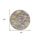 8' Gold Blue And Brown Round Floral Washable Indoor Outdoor Area Rug