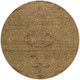8' Brown And Tan Round Floral Washable Indoor Outdoor Area Rug