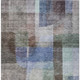 5' X 8' Brown Green And Blue Abstract Washable Indoor Outdoor Area Rug