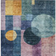 5' X 8' Blue Green And Copper Geometric Washable Indoor Outdoor Area Rug