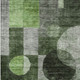5' X 8' Fern Green And Gray Geometric Washable Indoor Outdoor Area Rug