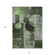 8' X 10' Fern Green And Gray Geometric Washable Indoor Outdoor Area Rug