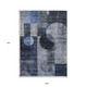 9' X 12' Navy Blue Gray And Charcoal Geometric Washable Indoor Outdoor Area Rug