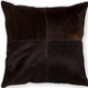 18" Chocolate Brown Cowhide Throw Pillow
