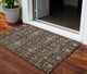 3' X 5' Chocolate Red And Gold Floral Washable Indoor Outdoor Area Rug