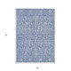 5' X 8' Denim Blue And Ivory Floral Washable Indoor Outdoor Area Rug