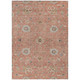 10' X 14' Pink Gray And Beige Floral Washable Indoor Outdoor Area Rug