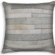 18" Gray Cowhide Throw Pillow