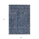 9' X 12' Blue And Black Damask Washable Indoor Outdoor Area Rug