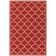 8' X 11' Red And Ivory Indoor Outdoor Area Rug