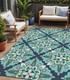 5' X 8' Blue And Green Indoor Outdoor Area Rug