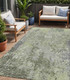 5' X 8' Green And Gray Abstract Washable Indoor Outdoor Area Rug