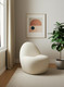 33" Cream Boucle Slipper Chair