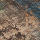 5' X 8' Blue Copper And Brown Abstract Washable Indoor Outdoor Area Rug