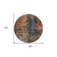 8' Blue Copper And Brown Round Abstract Washable Indoor Outdoor Area Rug