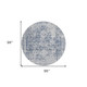 8' Navy Blue Round Oriental Washable Indoor Outdoor Area Rug