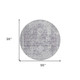 8' Plum Round Oriental Washable Indoor Outdoor Area Rug