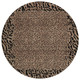 8' Brown Round Animal Print Washable Indoor Outdoor Area Rug