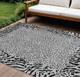 9' X 12' Gray Animal Print Washable Indoor Outdoor Area Rug