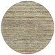 8' Beige Round Striped Washable Indoor Outdoor Area Rug