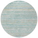 8' Teal Blue Round Striped Washable Indoor Outdoor Area Rug