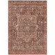 9' X 12' Burgundy Medallion Washable Indoor Outdoor Area Rug