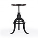 28" Brown and Black Manufactured Wood and Iron Backless Swivel Bar Chair