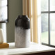10" Black And Gray Abstract Glass Cylinder Table Vase
