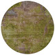 8' Green Round Abstract Washable Indoor Outdoor Area Rug