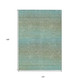 10' X 14' Teal Blue Striped Washable Indoor Outdoor Area Rug