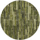 8' Olive Green And Dark Olive Green Round Striped Washable Indoor Outdoor Area Rug
