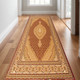 2' X 30' Red And Beige Moroccan Area Rug