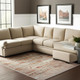 8' X 11' Gray White And Orange Tribal Washable Area Rug With UV Protection