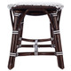 43" White and Dark Brown Rattan and Wicker Bench