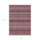 3' X 5' Red And Burgundy Striped Washable Indoor Outdoor Area Rug