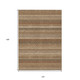 10' X 14' Orange And Copper Striped Washable Indoor Outdoor Area Rug