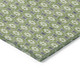 9' X 12' Green And Gray Floral Washable Indoor Outdoor Area Rug