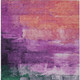 3' X 5' Purple Salmon And Green Abstract Washable Indoor Outdoor Area Rug