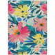 3' X 5' Blush And Pink Floral Washable Indoor Outdoor Area Rug