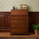 26" Brown Solid Wood Secretary Desk With Five Drawers