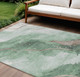 10' X 14' Green And Taupe Abstract Washable Indoor Outdoor Area Rug