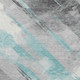 5' X 8' Teal Blue And Gray Striped Washable Indoor Outdoor Area Rug