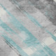 10' X 14' Teal Blue And Gray Striped Washable Indoor Outdoor Area Rug